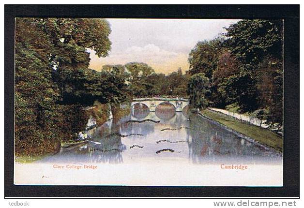 Early Novelty Glitter Postcard Clare College Bridge Cambridge Cambridgeshire - Ref 245 - Cambridge