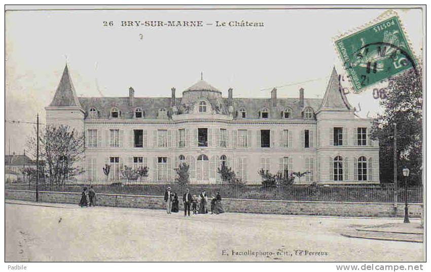 Carte Postale 94.  Bry-sur-Marne   Le Chateau  Animée Trés Beau Plan - Bry Sur Marne