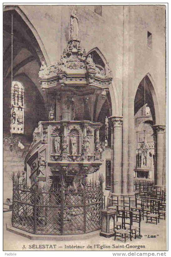 Carte Postale 67.  Sélestat  Intéreur De L'église St-Georges Trés Beau Plan - Selestat