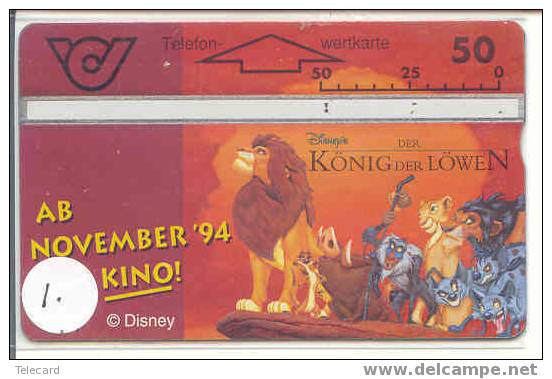 Disney Op Telefoonkaart OOSTENRIJK AUSTRIA LION KING (1) - Disney