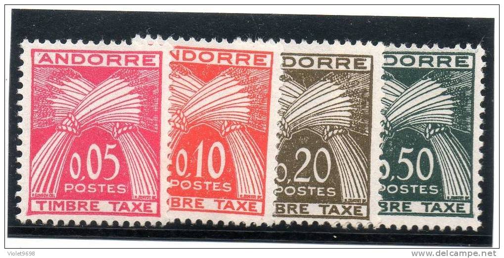ANDORRE FRANCAIS: Taxe N° 42/45 * - Unused Stamps