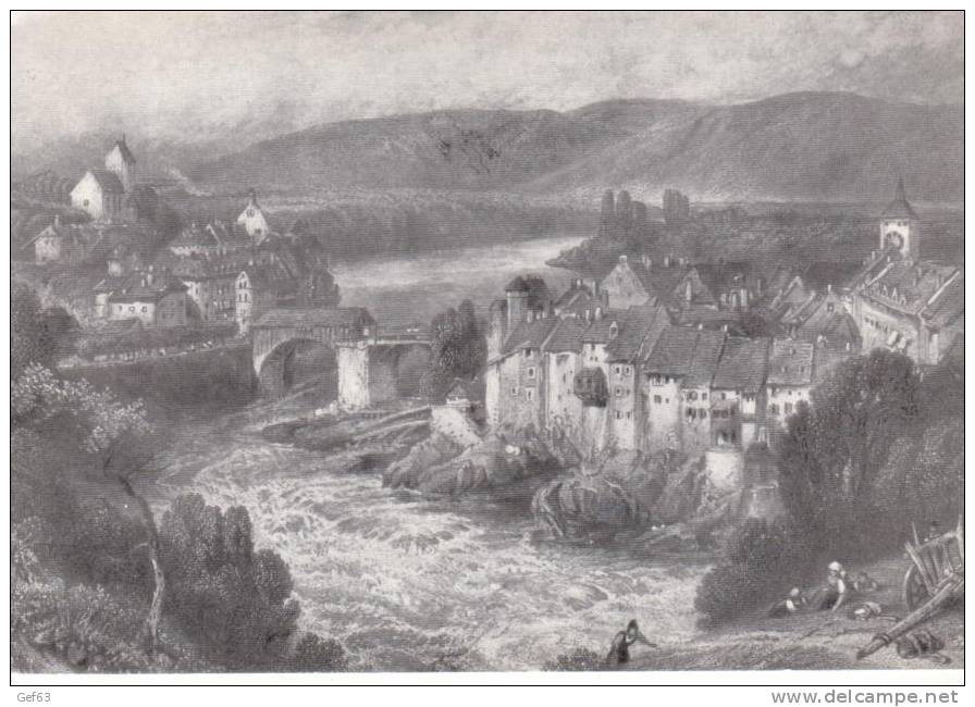 Laufenburg Von Westen, Um  1850 - Autres & Non Classés