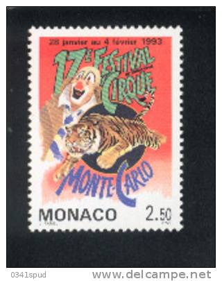 Monaco 8  timbres  **  never hinged   Cirque Circus Circo