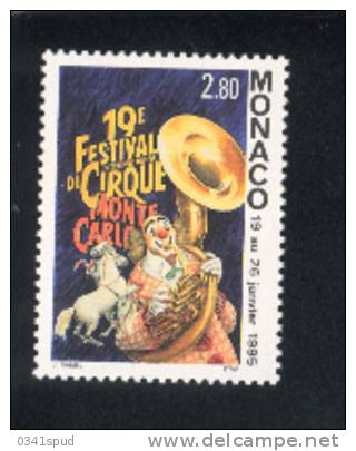 Monaco 10  Timbres  ** Never Hinged   Cirque Circus Circo - Cirque