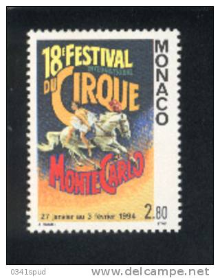 Monaco 10  timbres  ** never hinged   Cirque Circus Circo