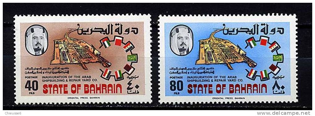 Bahrain ** N° 269/270 - Inaug. De La Cie Des Chantiers Navals - Bahrain (1965-...)