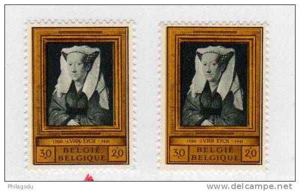 Belgique 1958       Variété 1076V ** (griffe à Travers Van Eyck)  Cote 15 E     Postfris - Sonstige & Ohne Zuordnung