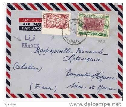 Ara027/ SAUDI-ARABIEN -  Dahran Nach Frankreich 1953, Michel 41 I - Saudi Arabia