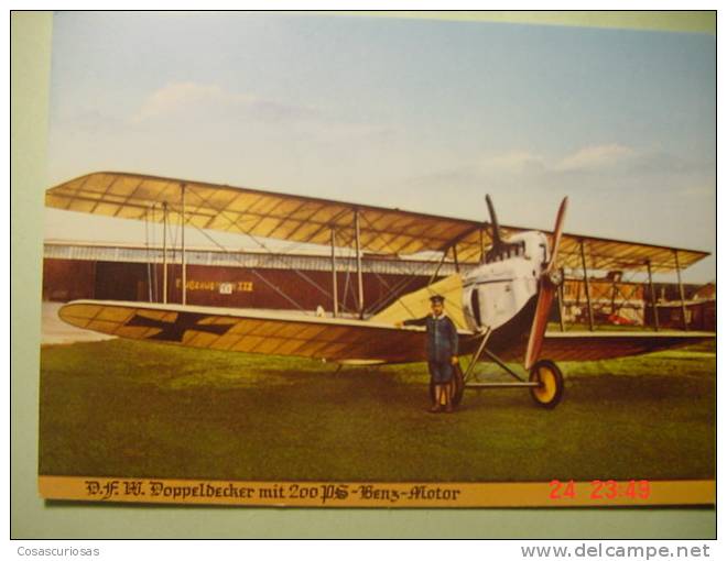 4046     AVION     GERMANY  D.F.W DOPPELDECKER   1916 REPRO  AÑOS / YEARS / ANNI  1980 - 1914-1918: 1ste Wereldoorlog