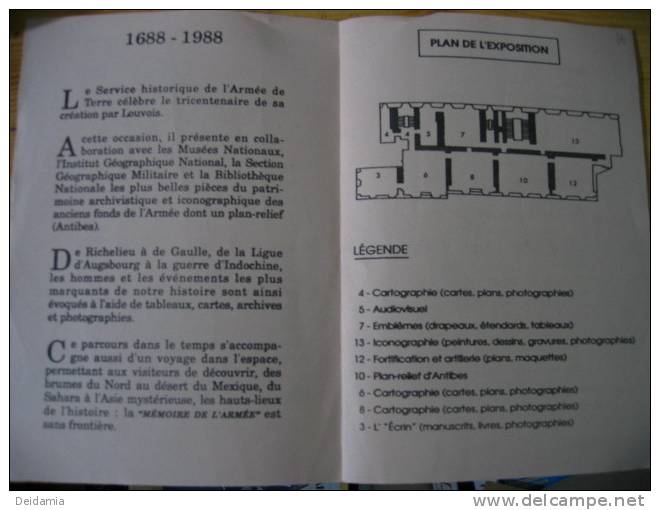 Feuille Sur L'exposition Mémoire De L'armée 3 Siècles D'histoire, - Programs