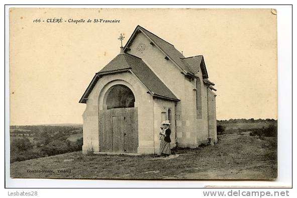 CPA 37.-CLERE.-Chapelle De St-Francaire.-Personnage-Femme Et Son Chien-118 A0 21 - Cléré-les-Pins