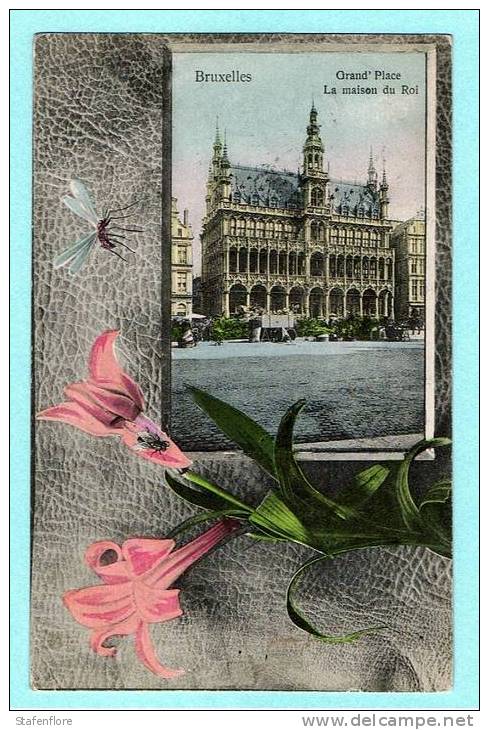 TOPKAART FANTAISIEKAART 1912  GRAND PLACE LE MAISON DU ROI  GROTE MARKT KONINKLIJKE WONING - Bruxelles National - Aéroport