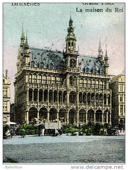 TOPKAART FANTAISIEKAART 1912  GRAND PLACE LE MAISON DU ROI  GROTE MARKT KONINKLIJKE WONING - Brüsseler Flughafen