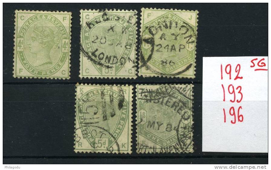 Victoria Used  SG 192 193 196   (Yvert 81, 82, 85)  Cat Value 795 Pounds  (YV:1000 Euros) - Used Stamps