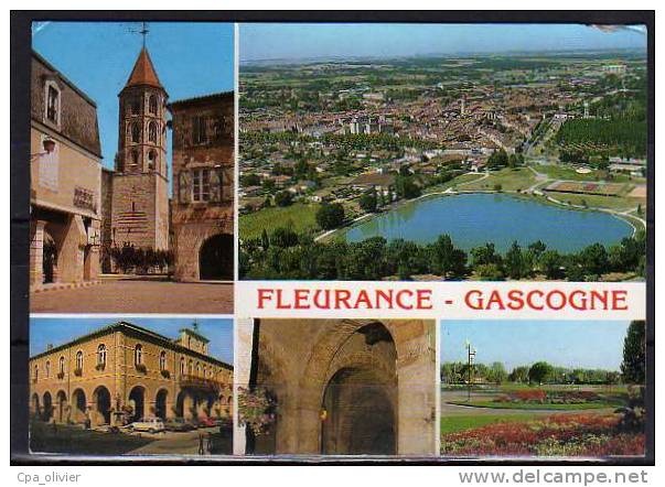 32 FLEURANCE Multivue, Gascogne, Eglise, Mairie, Vue Générale Aérienne, Ed APA, CPSM 10x15, 1992 - Fleurance