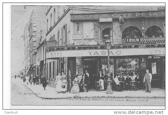 75 // PARIS, Place Du Pont De Grenelle Et Rue Linois, Maison COLIN, ANIMEE Ch Barrillot édit - Paris (15)