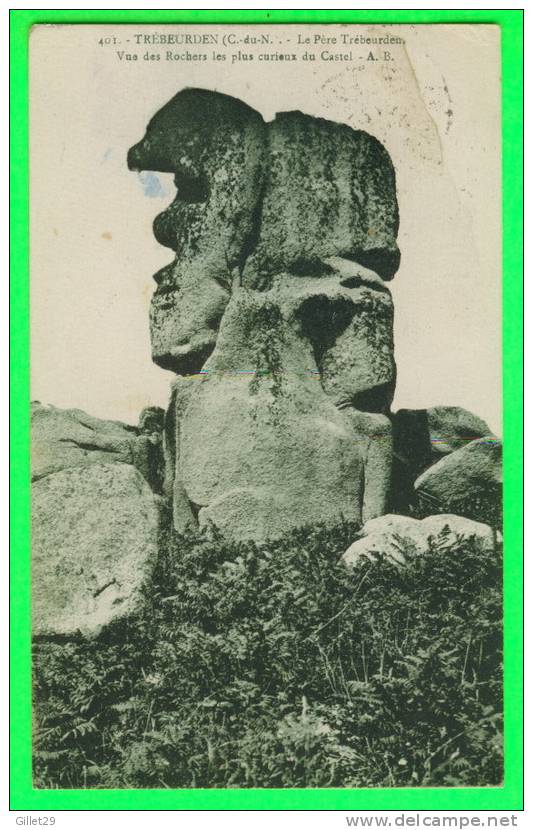 TREBEURDEN (22) - LE PÈRE TRÉBEURDEN - VUE DES ROCHERS LES PLUS CURIEUX DU CASTEL - CIRCULÉE - A.B. - - Trébeurden