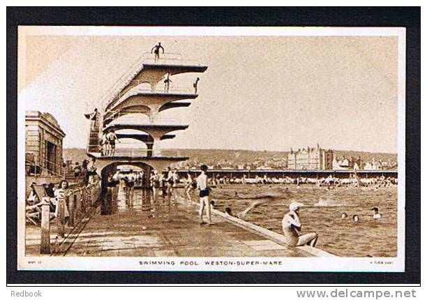 Raphael Tuck Postcard Swimming Pool & Diving Boards Weston-super-Mare Somerset - Ref 247 - Weston-Super-Mare