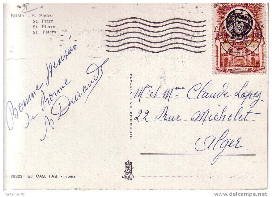 Timbre De 12 Du Vatican Sur Carte - Storia Postale