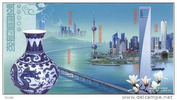 Porcelain, Bird , Hong Kong Buildings , Flower, Bridge , Shanghai TV Tower ,  Prepaid Card, Postal Stationery - Porcellana