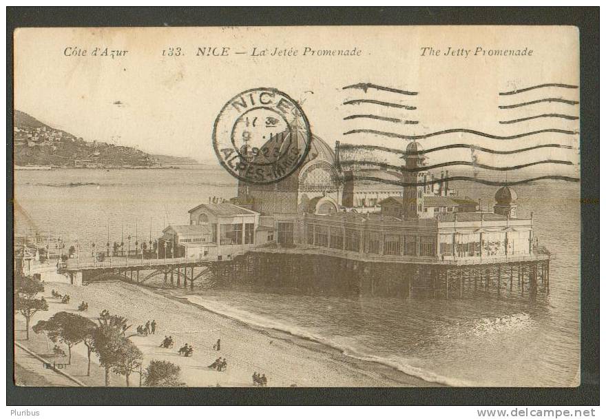 1923 COTE D`AZUR NICE, LA JETEE PROMENADE, THE JETTY PROMENADE - Cafés, Hôtels, Restaurants