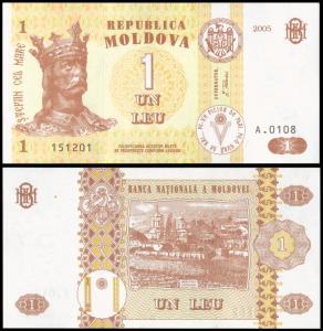 Moldova # 8-2005, 1 Leu, 2005, UNC / NEUF - Moldawien (Moldau)