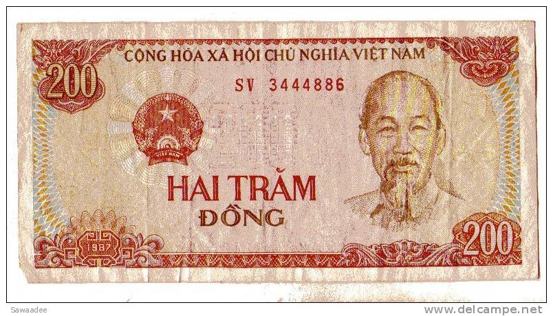 BILLET VIETNAM - P.100 - 1987 - 200 DONG - HO CHI MINH - Viêt-Nam