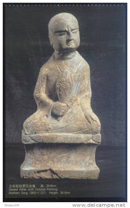 China Heritage - Seated Arhat With Colored Painting, Northern Song (960-1127), Qingzhou Museum, Prepaid Card - Boeddhisme