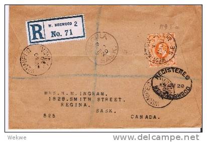 GBE006a/ Edward VII 4d. Mi. 19 I A, W. Norwood - Sask, Canada - Briefe U. Dokumente