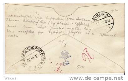 GBG018/1. Südamerikafahrt Graf Zeppelin (Brasilie 1932. 1 Drucksachen-Beförderung Ex Friedrichshafen Nach Rio De Janeiro - Briefe U. Dokumente