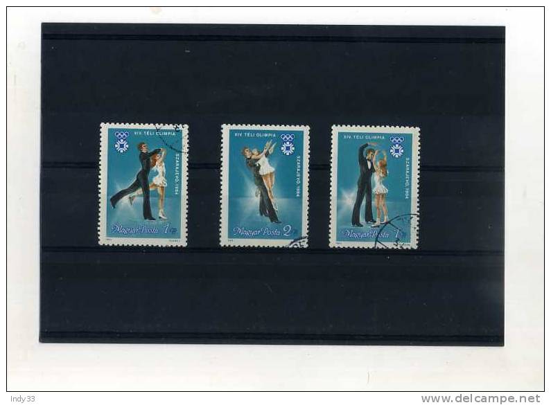 - HONGRIE .  SUITE DE TIMBRES  SUR LES JEUX OLYMPIQUES DE SARAJEVO - Kunstschaatsen