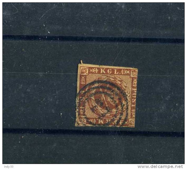 - DANEMARK . 4 S. 1858 OBLITERE . TRES ABIME - Used Stamps