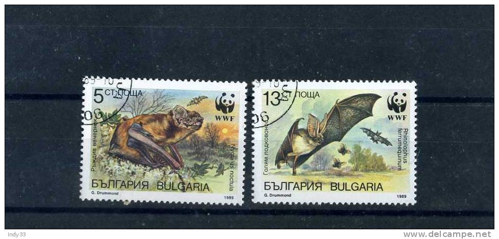 - BULGARIE . TIMBRES WWF SUR LES CHAUVE-SOURIS 1989 . - Usati