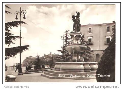 14083)cartolina Illustratoria  Enna - Fontana In Piazza Belvedere - Enna