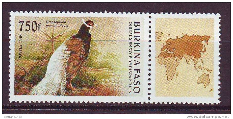 BURKINA FASO 1996. YT N° 976**. Oiseaux En Voie De Disparition - Burkina Faso (1984-...)