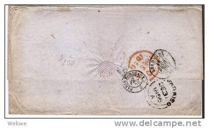 BD091/ B.P.O. Valparaiso 1856 Nach Frankreich, Transit Panama - Covers & Documents