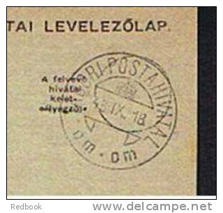 1918 Postal Stationery Card Hungary - Tabori Posta Hivatal - Ref 248 - Postal Stationery