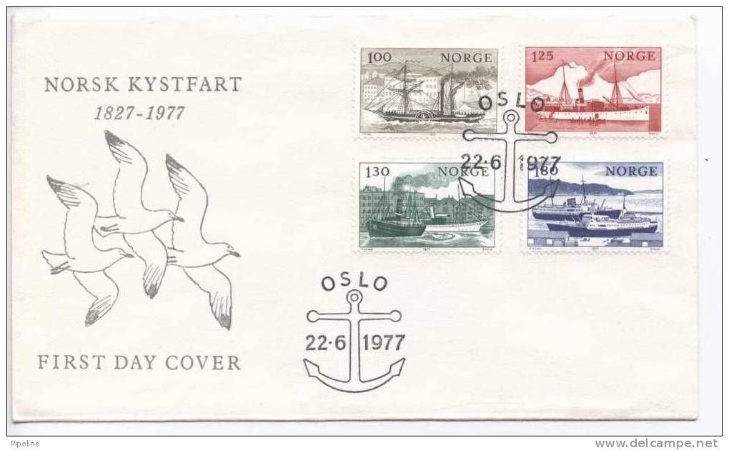 Norway FDC Ships Complete 22-6-1977 - FDC