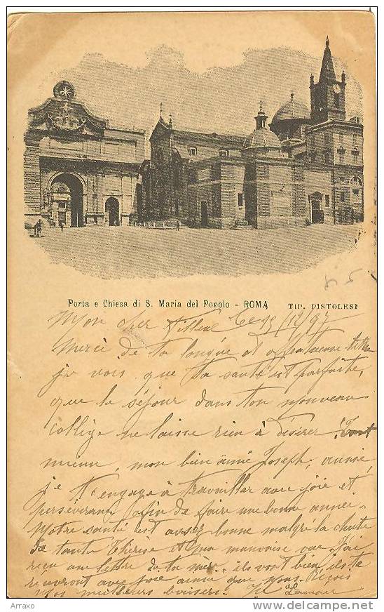 ROMA - Porta E Chiesa Di S. Maria Del Popolo - 1897 - Pistolesi - Other & Unclassified