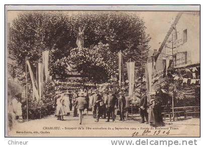 CHARLIEU SOUVENIR DE LA FETE MUTUALISTE DU 4 SEPTEMBRE 1904 ENTREE DU BOULEVARD THIERS - Charlieu