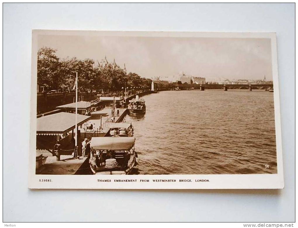 London - Thames Embarkment From Westminster Bridge   Cca 1930-40´s     VF  -   D39933 - River Thames