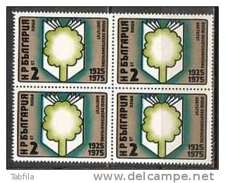 BULGARIA \ BULGARIE - 1975 - 50an.de L´Institut De Sylviculture -  Block De Quatre / Bl De 4** - Unused Stamps