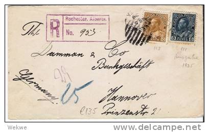 C-038/  KANADA - Einschreiben Rochester-Alberta  1925 Nach Deutschland (Hannover) - Cartas & Documentos