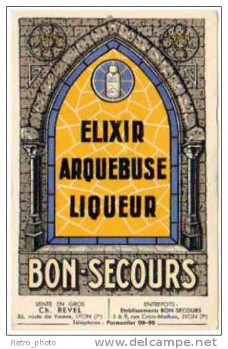 CPA Elixir Arquebuse Liqueur Bon-Secours ( Lyon ) - Publicité