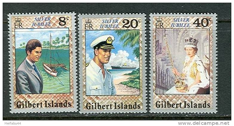 Gilbert Islands  Silver Jubilee   Set  SC# 293-95 MNH** - Isole Gilbert Ed Ellice (...-1979)