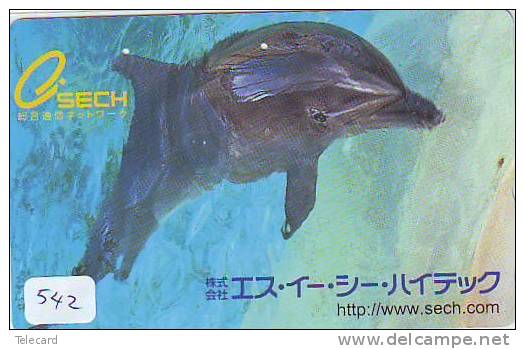 DOLPHIN DAUPHIN Dolfijn DELPHIN Tier Animal (542) Telecarte Japan * - Delfines