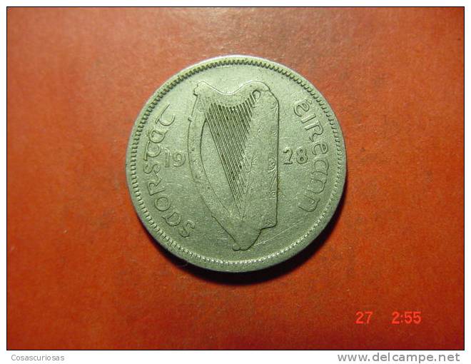 41957 IRELAND EIRE IRLANDA  6 PENCE  DOG CAN PERRO  ANIMAL   AÑOS / YEARS  1928  VF- - Irlande