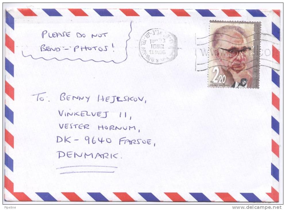 Israel Air Mail Cover Sent To Denmark 13-11-2006 - Luftpost