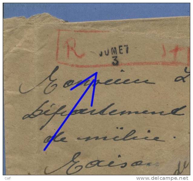 645 Op Aangetekende Brief Met Stempel JUMET, Bij Gebrek Aan Aantekenstrookjes, Met Potlood Getekend + Naamstempel !!(VK) - 1936-1957 Collar Abierto