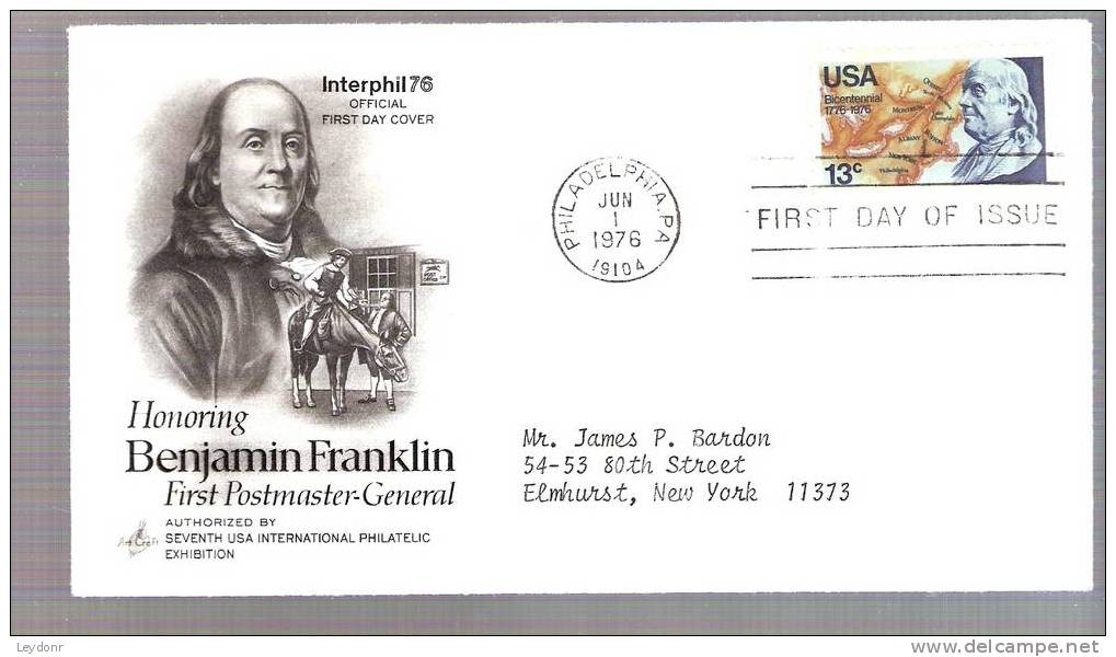 FDC Benjamin Franklin - Scott # 1690 - 1971-1980